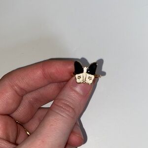 Gold and Black Butterfly Ring